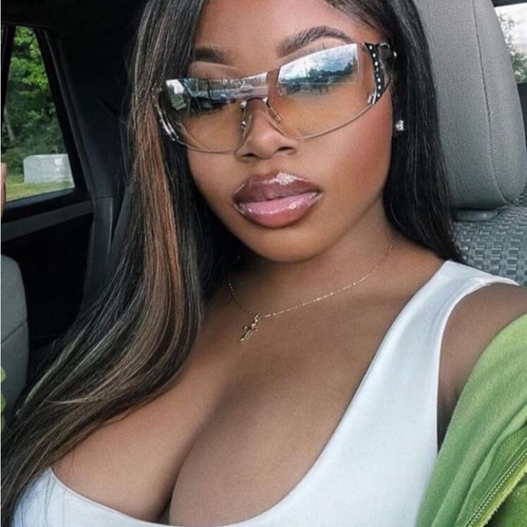 y2k Accessories - 1pc Trendy See Through Silver Y2k Rimless Sunglasses sun Protection